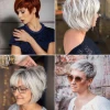 Rövid frizurák nők 2024 szemüveggel